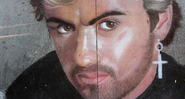 George Michael street chalk art