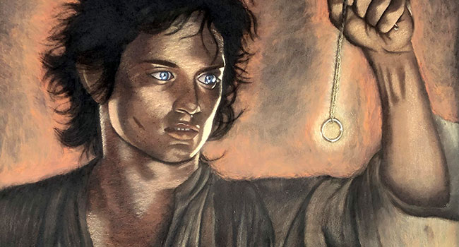 Frodo from Return of the King street chalk art