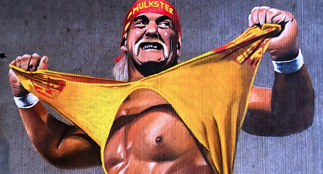 Hulk Hogan street chalk art