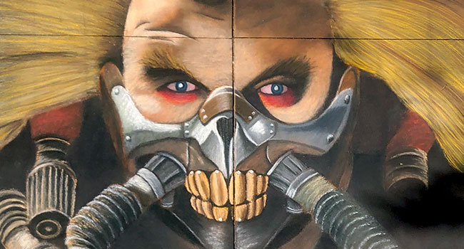 Immortan Joe form Mad Max Fury Road street chalk art