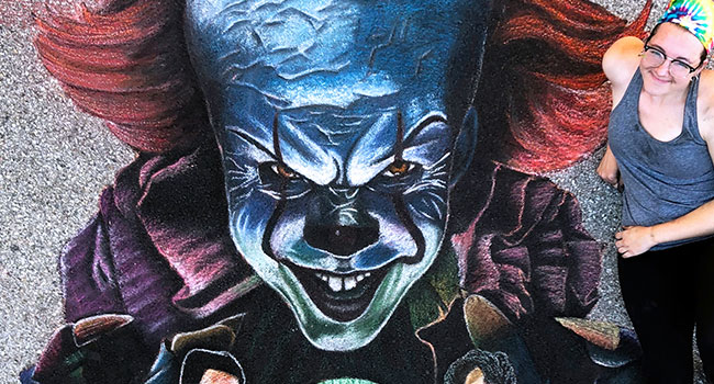 Pennywise street chalk art