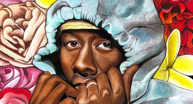 Chalk art of Tyler the Creator collaboration with Kristen Krumenacker