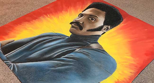 Richard Roundtree as Shaft street painting