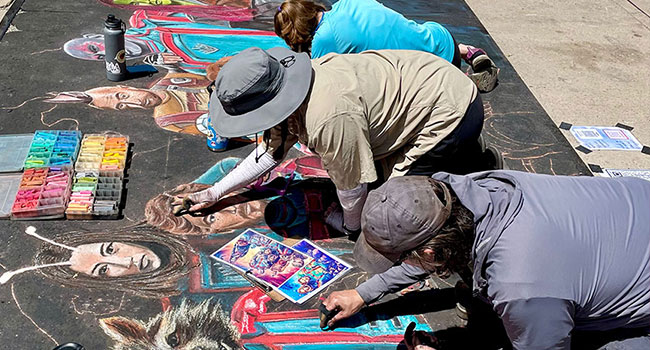 Chalk image of Guardians of the Galaxy, work in progress.